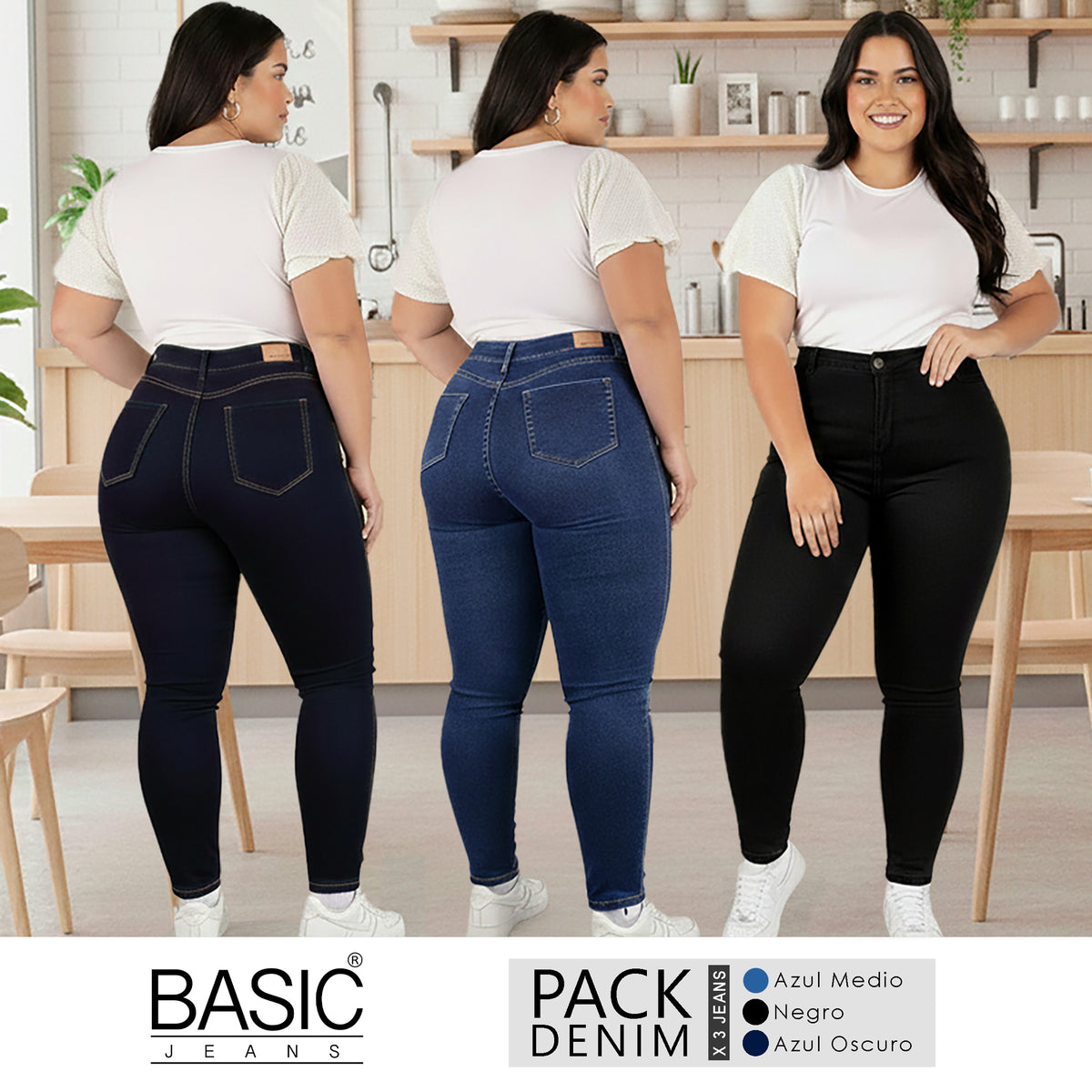 Pack Denim Curve Mujer 3 Unidades