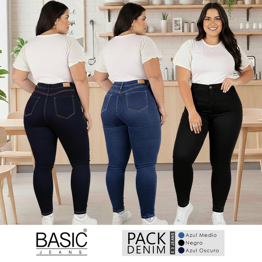 Pack Denim Curve Mujer 3 Unidades