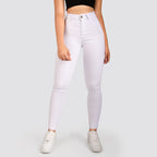 Jeans Skinny Tiro Alto Blanco Basic