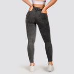 Jeans Skinny Tiro Alto Gris Basic