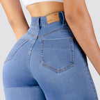 Jeans Skinny Tiro Alto Tono Claro Basic