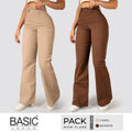 Pack Mom Flare Mujer Color (Marrón-Camel) 2 Unidades