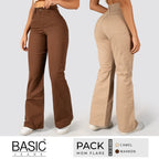 Pack Mom Flare Mujer Color (Marrón-Camel) 2 Unidades