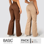 Pack Mom Flare Mujer Color (Marrón-Camel) 2 Unidades