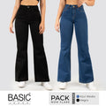 Pack Mom Flare Mujer Denim 2 Unidades