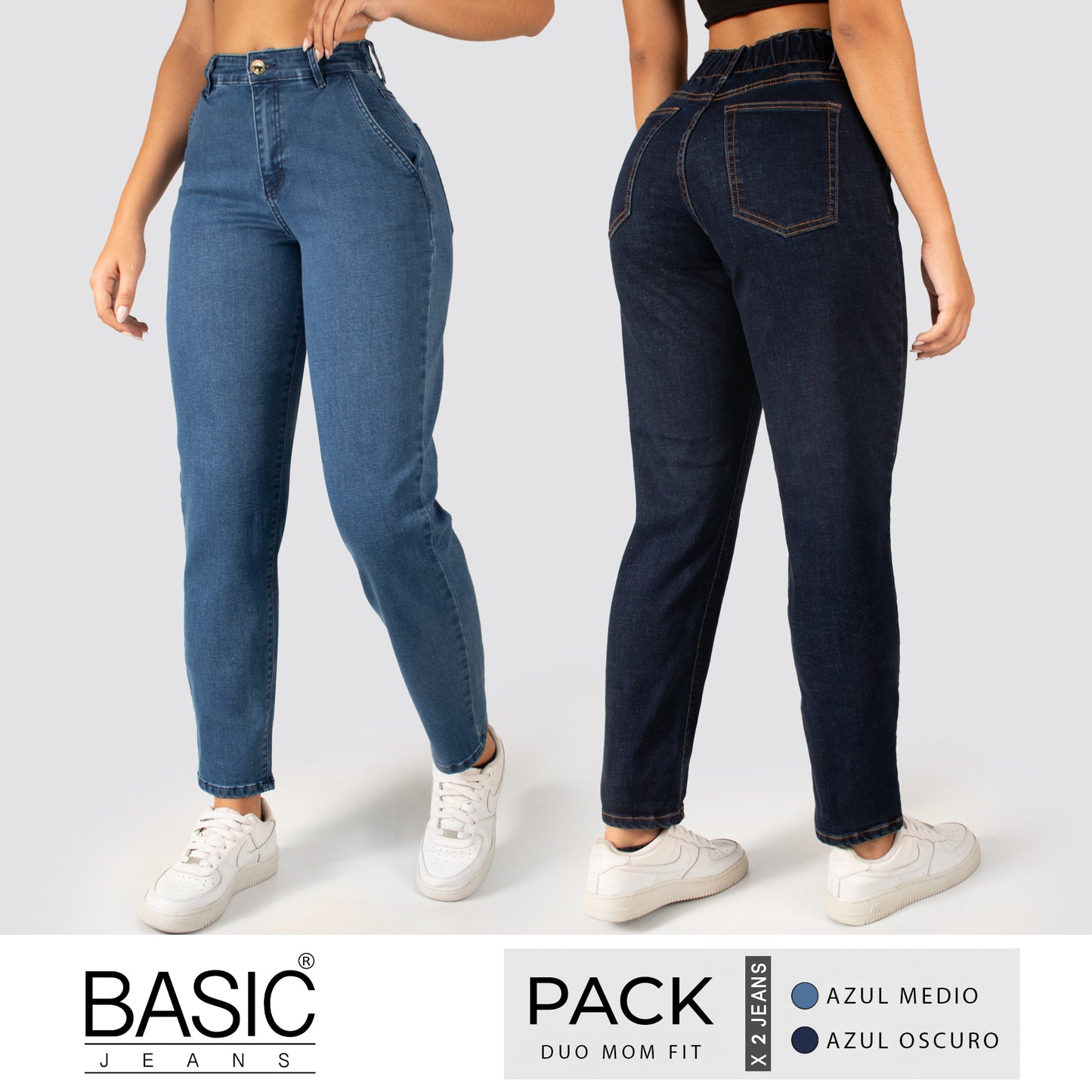 Pack Mom Fit Mujer Denim 2 Unidades
