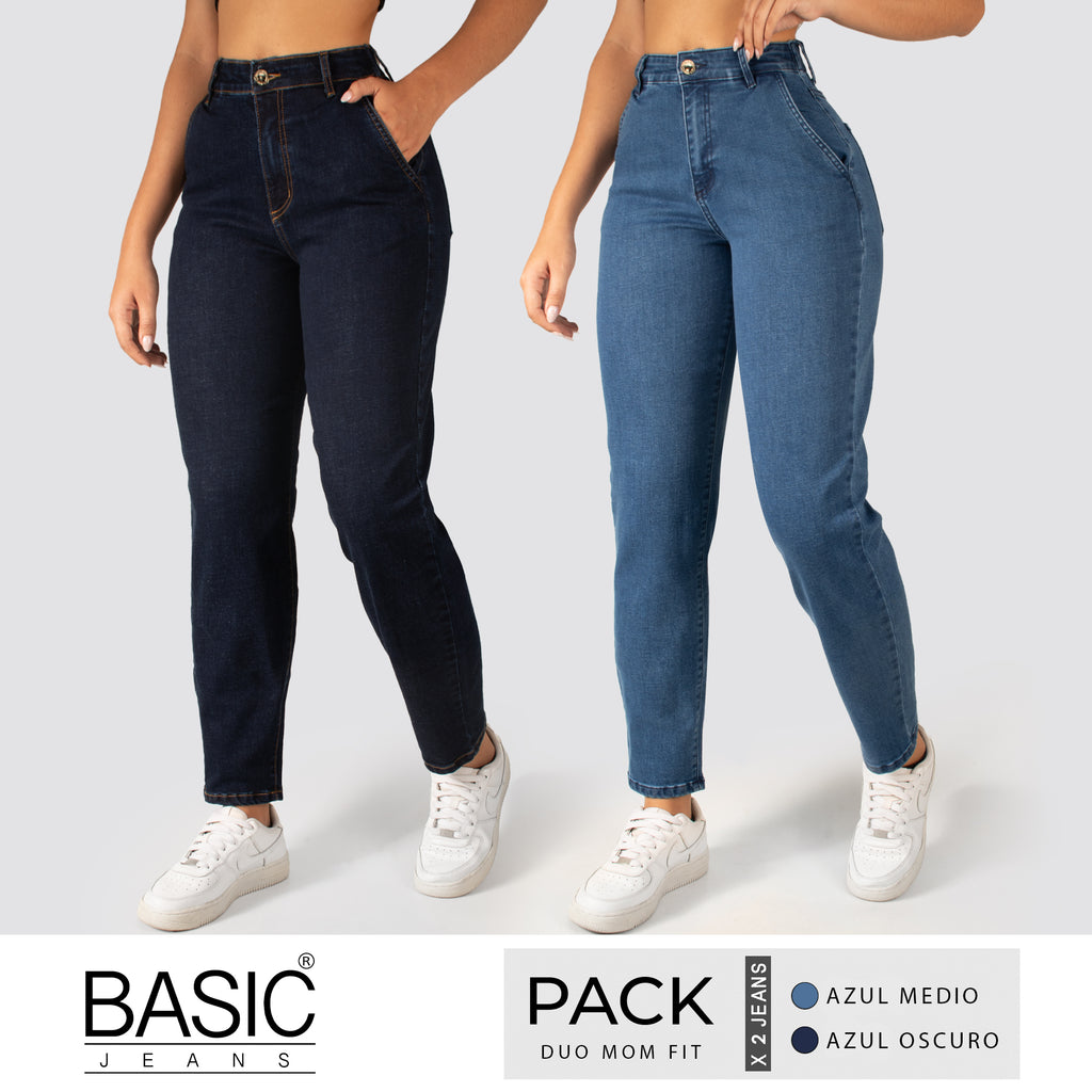 Pack Mom Fit Mujer Denim 2 Unidades