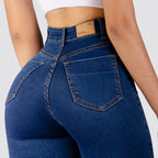 Jeans Skinny Tiro Alto Tono Medio Basic