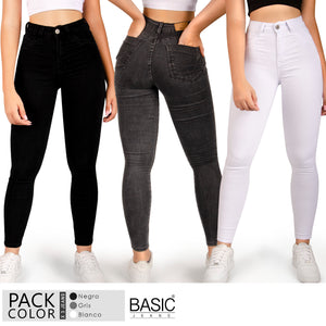 Pack Jeans Mujer Color 3 Unidades