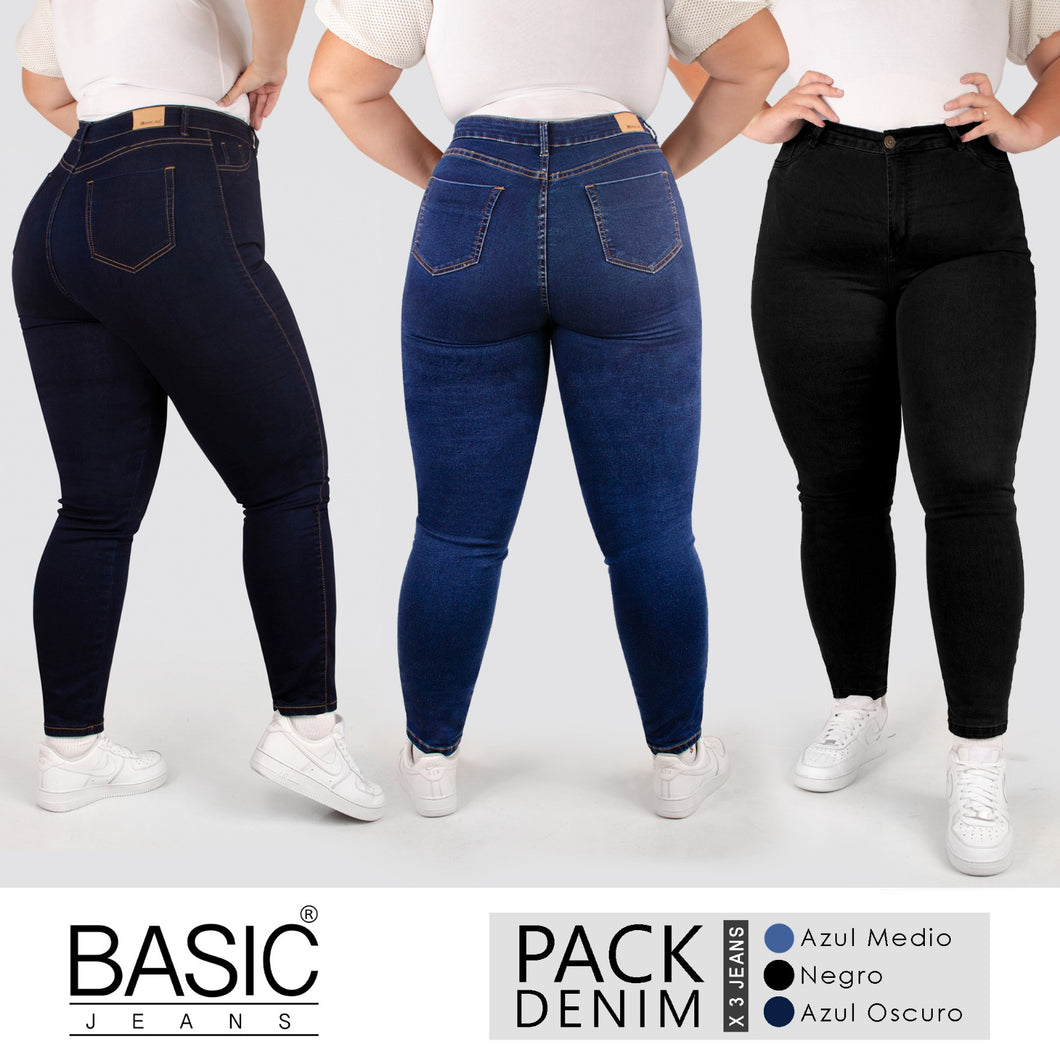 Pack Denim Curve Mujer 3 Unidades