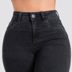 Jeans Skinny Tiro Alto Gris Basic
