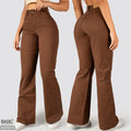 Jeans Mom Flare Tiro Alto Marron